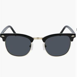 Cole Haan Black Polarized Tapered Round Sunglasses